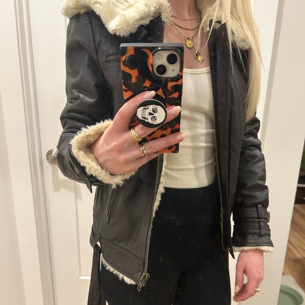 Vintage women’s faux fur leather jacket